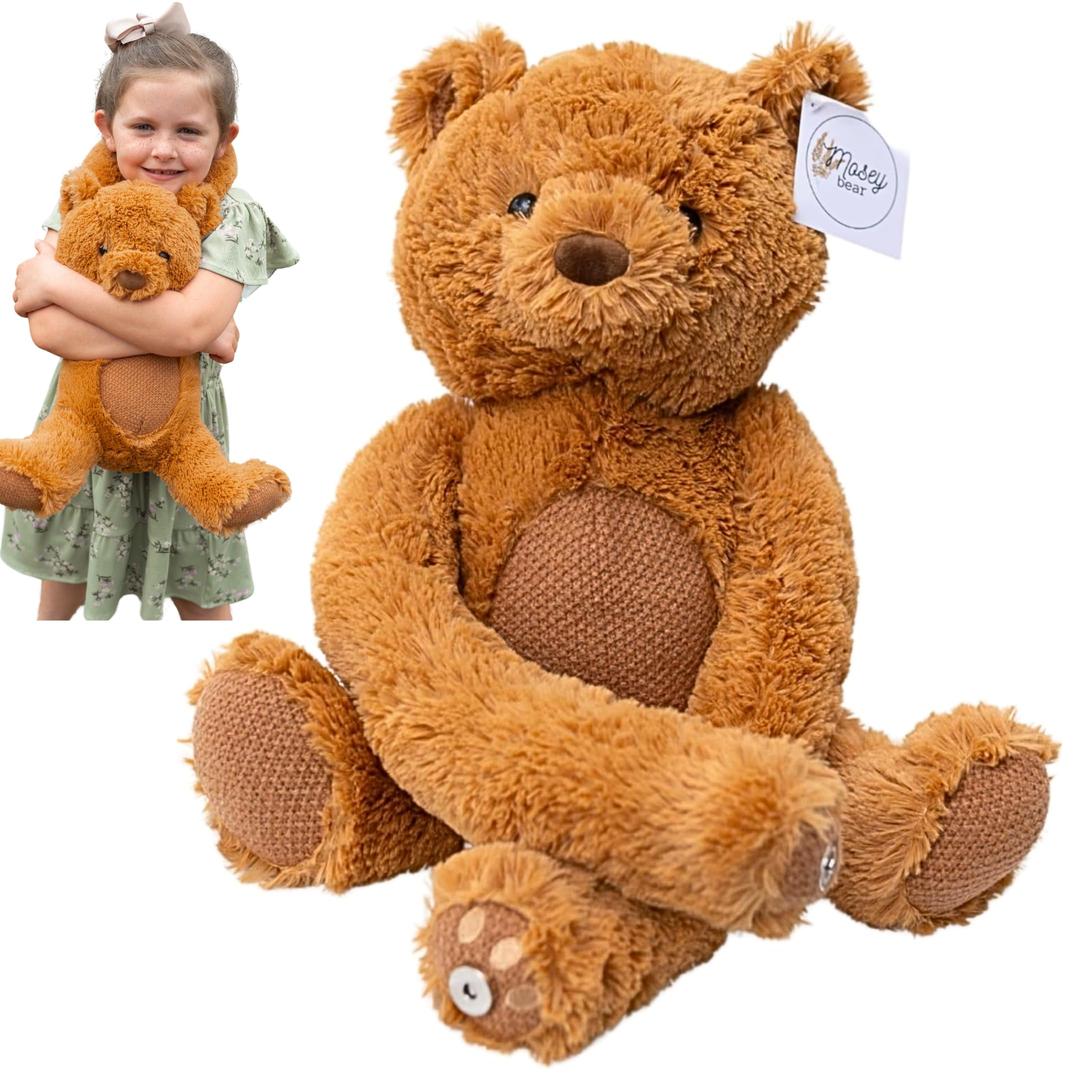 Weighted stuffed animals Teddy Bear | Meet Mosey Bear | This weighted stuffed animal gives the best hugs! | Comforting weighted anxiety stuffed animal | Golden brown, knit weighted plushies, so soft!