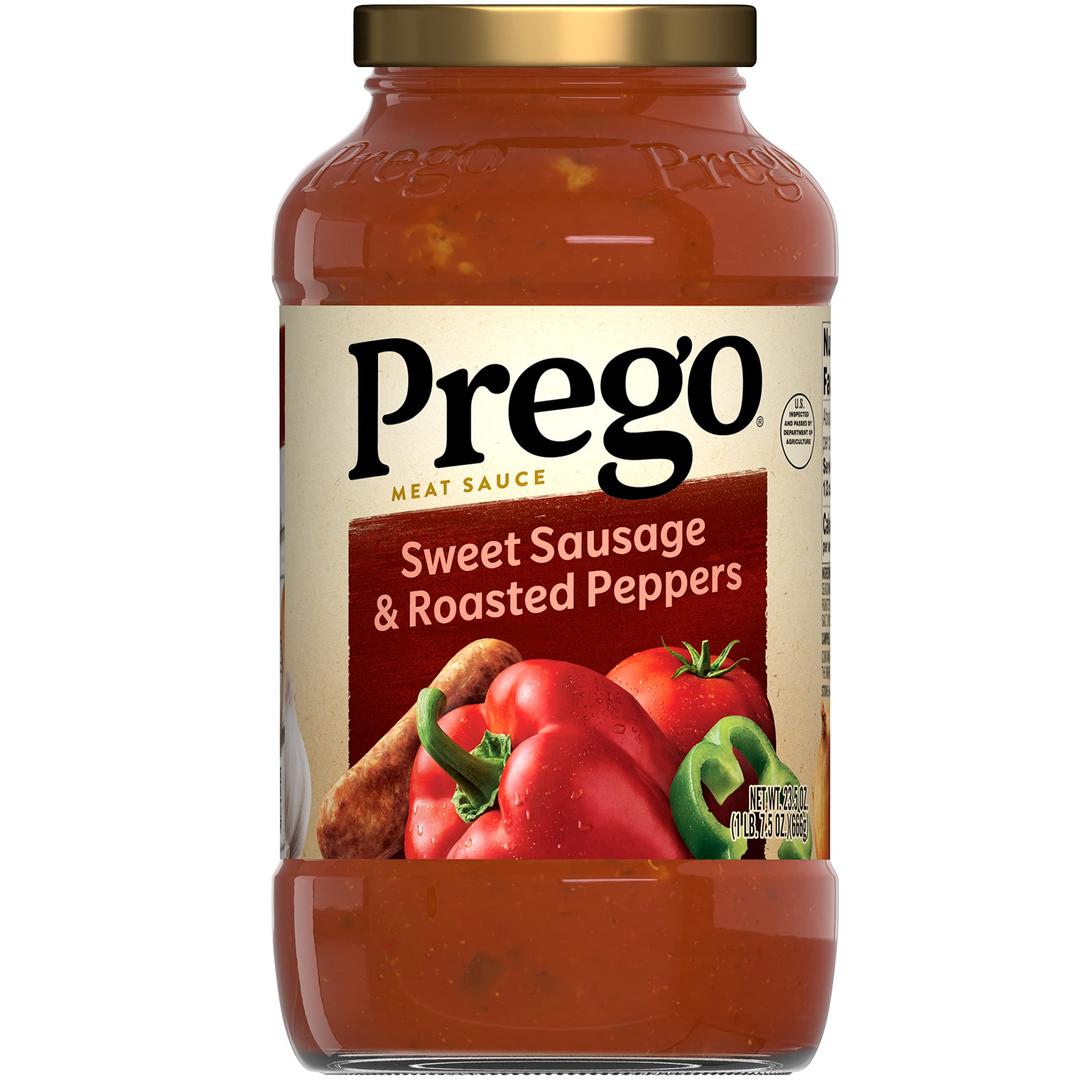 PregoSweet Sausage and Roasted Peppers Pasta Sauce, 23.5 OZ Jar