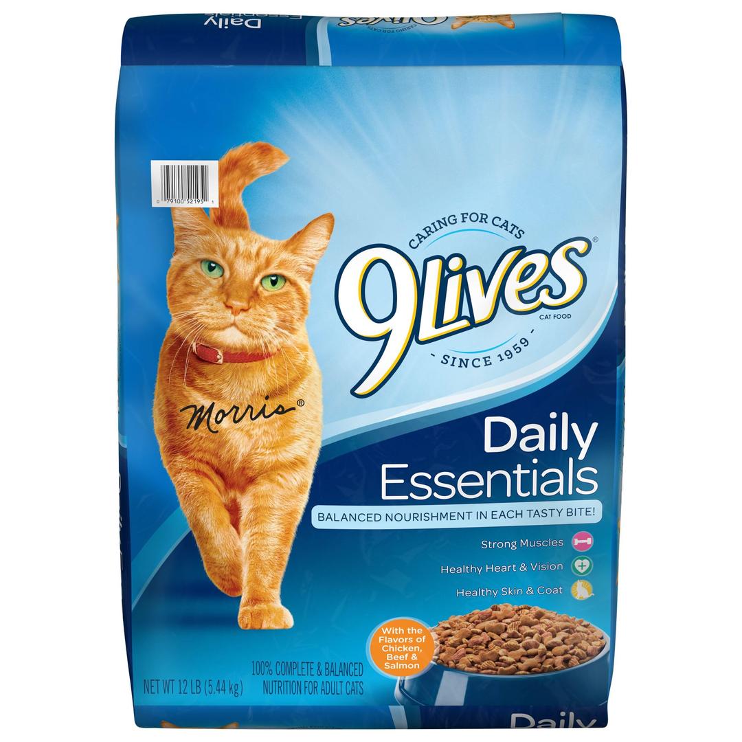 9Lives Daily Essentials Dry Cat Food With Chicken, Beef & Salmon Flavors, 12 lb Bag