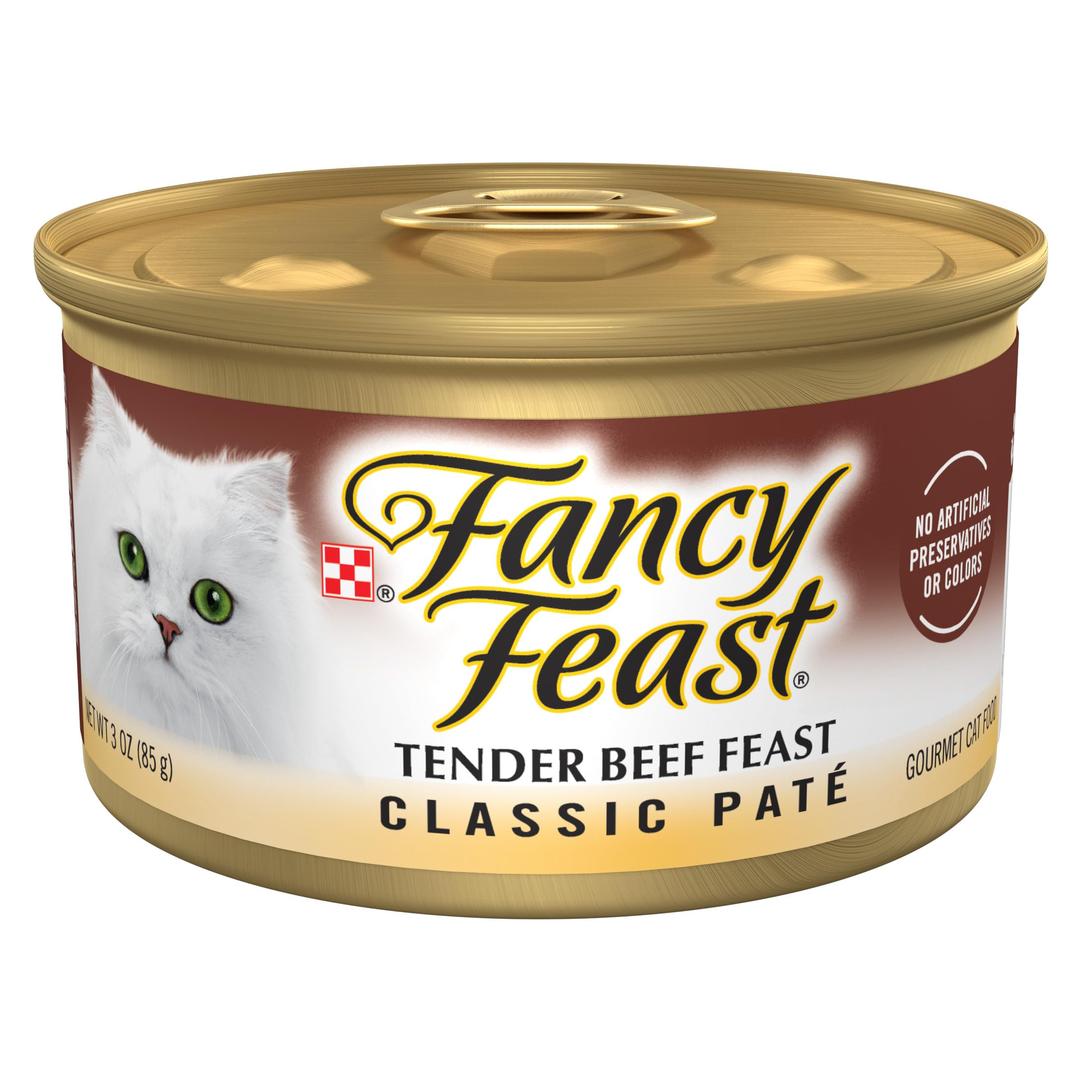 Purina Fancy Feast Tender Beef Feast Classic Grain Free Wet Cat Food Pate - (Pack of 24) 3 oz. Cans