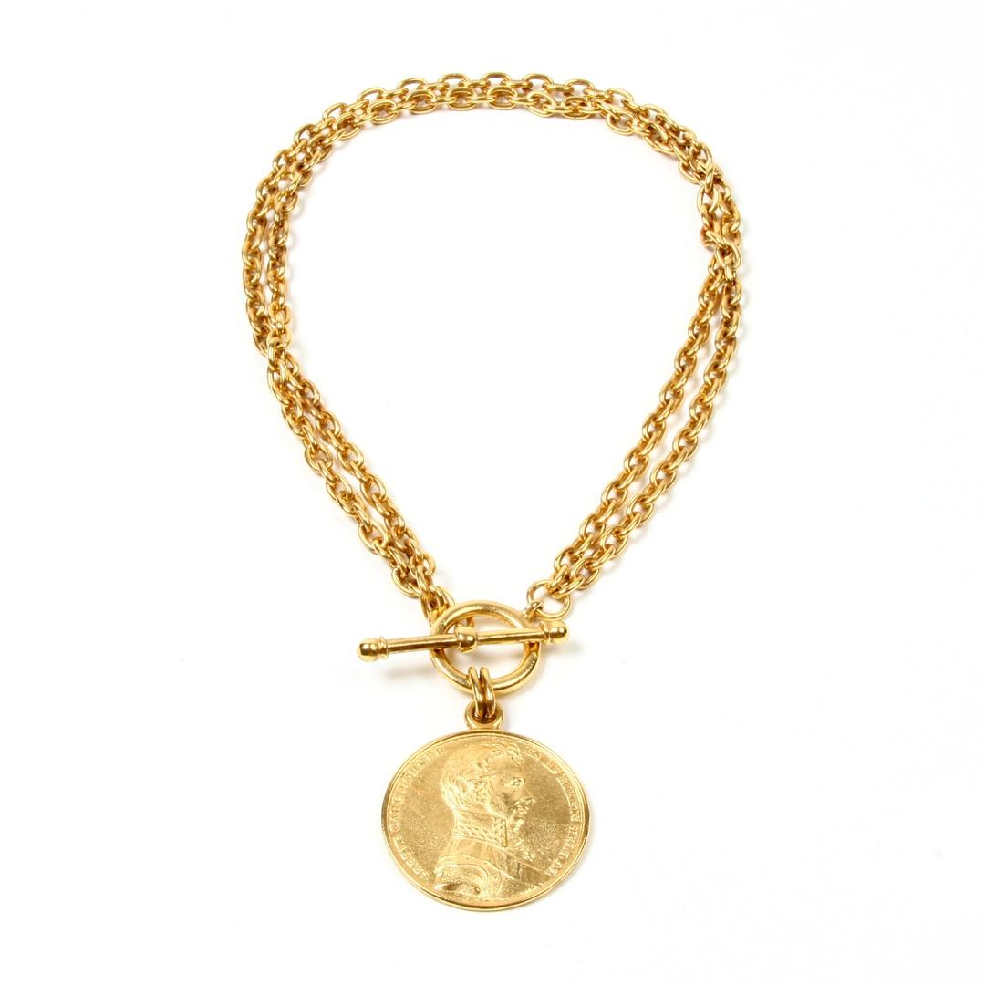 24k Gold Plated "Moroccan" Coin Vintage Bohemian Statement Jewelry Collection