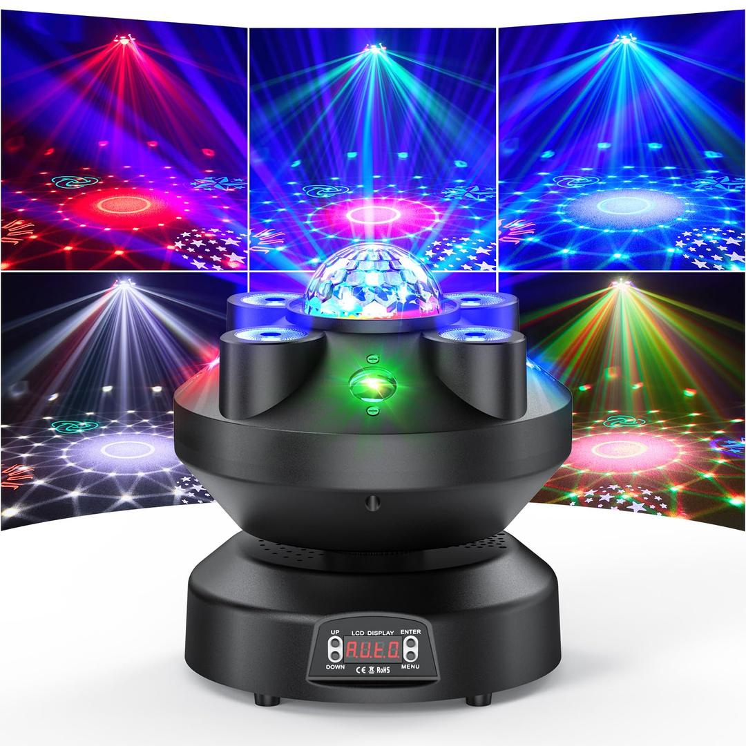 DJ Party Lights,Disco Stage Party Lights Rave Light Room Led Strobe Lights Professional Effect Lights Club Light Sound Activated Lights for Parties Show Home Bar Birthday KTV Karaoke