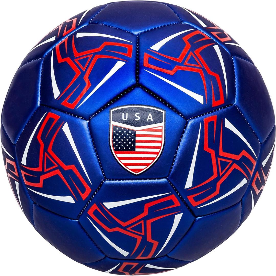 Western Star Soccer Ball Team USA Size 3 & Size 4 & Size 5 - Official Match and Game Ball - Youth & Adult Soccer Players - Attractive and Durable Designs