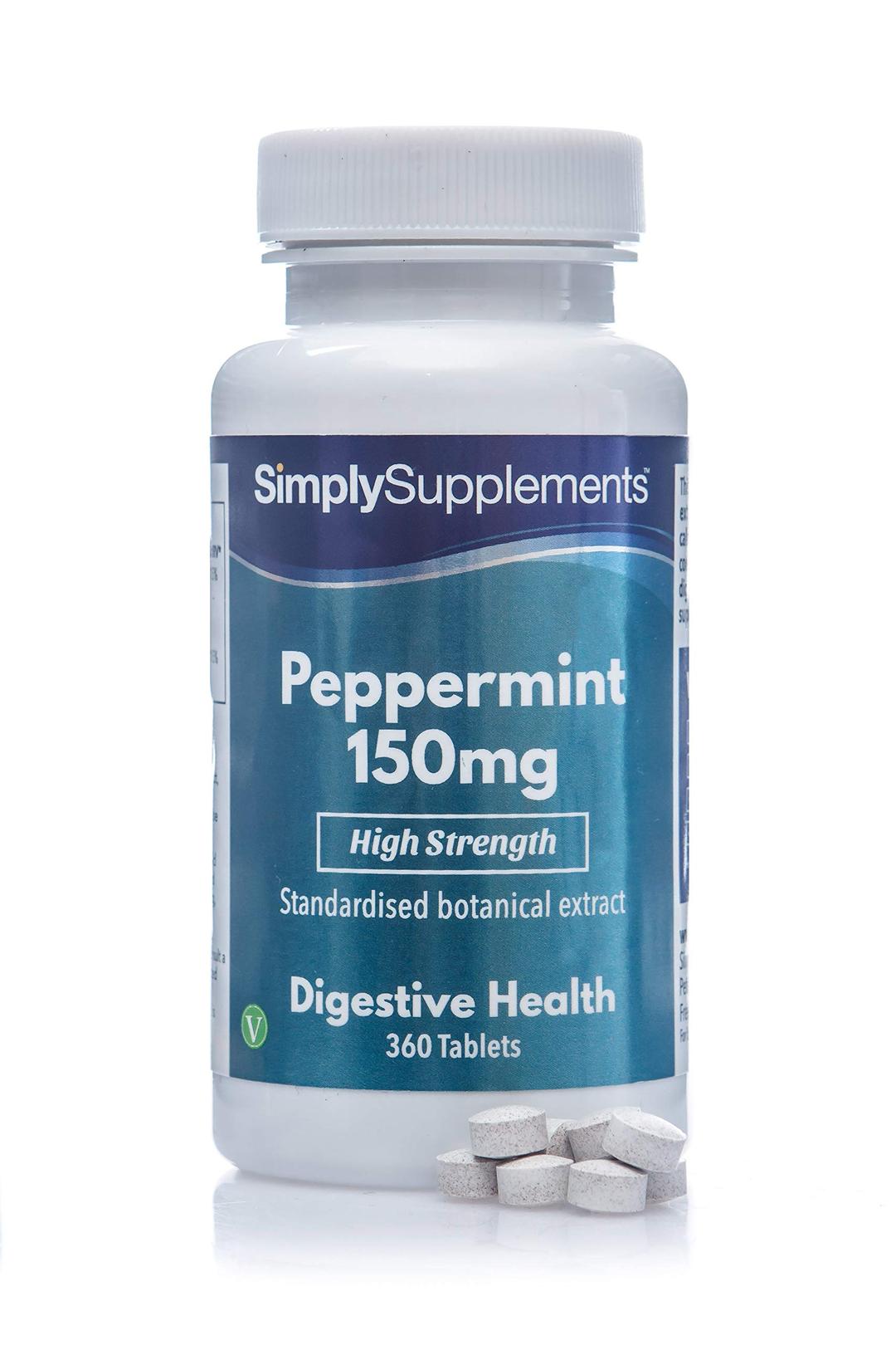 Peppermint Herb Powder 150mg | Vegan & Vegetarian Friendly | Highly Concentrated Extract | Supports Digestion & Immunity | 360 Tablets | Manufactured in The UK