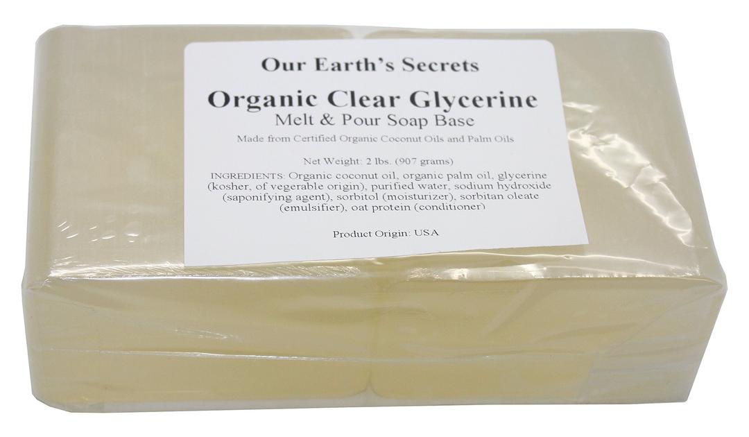 Our Earth's Secrets Organic Clear Glycerin - 0.9kg Melt and Soap Base -