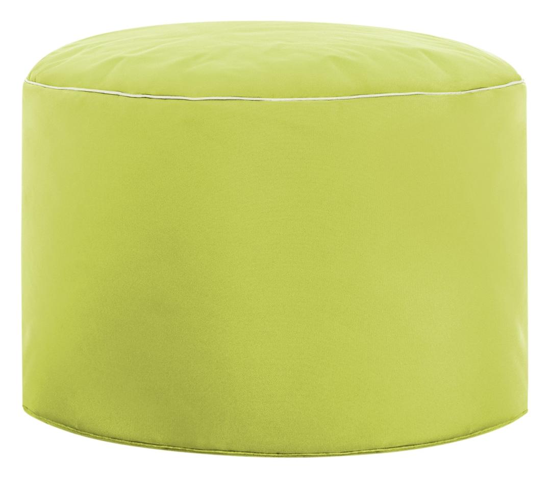 Gouchee Home Brava Pouf Collection Contemporary Polyester Upholstered Round Pouf/Ottoman, Lime Green