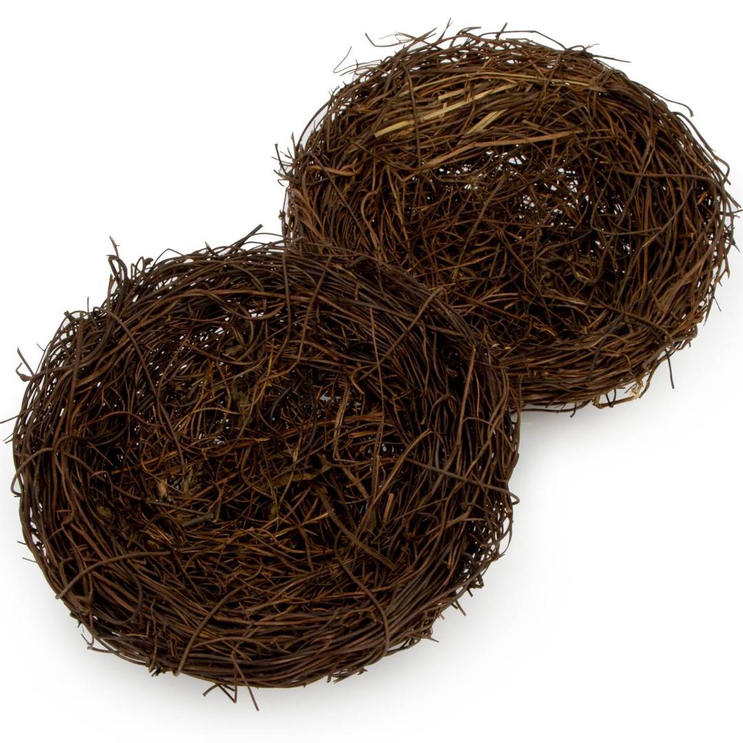 Sukh 2PCS Artificial Bird Nest - Rattan Bird Nests Craft Handmade Easter Decorations Decorative Ornaments Rattan Decor for Birds, Garden, Home, Yard, Wedding, Christmas, Party