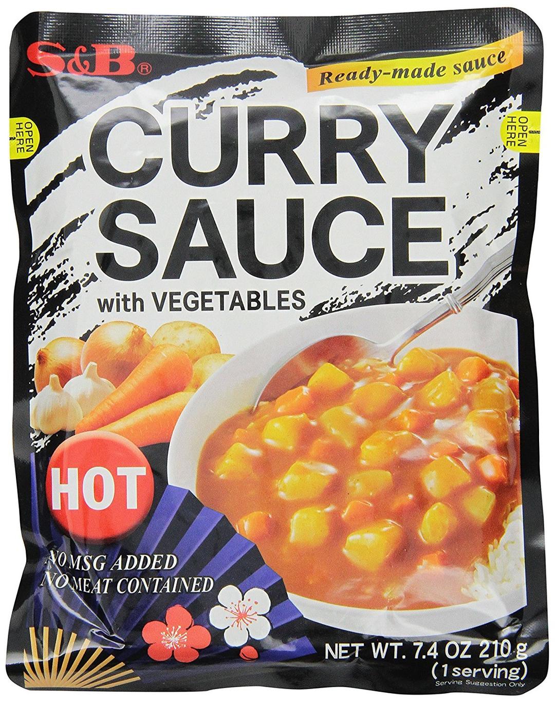 S&BCurry Sauce with Vegetables Hot, 7.4 Ounce (Pack of 10)