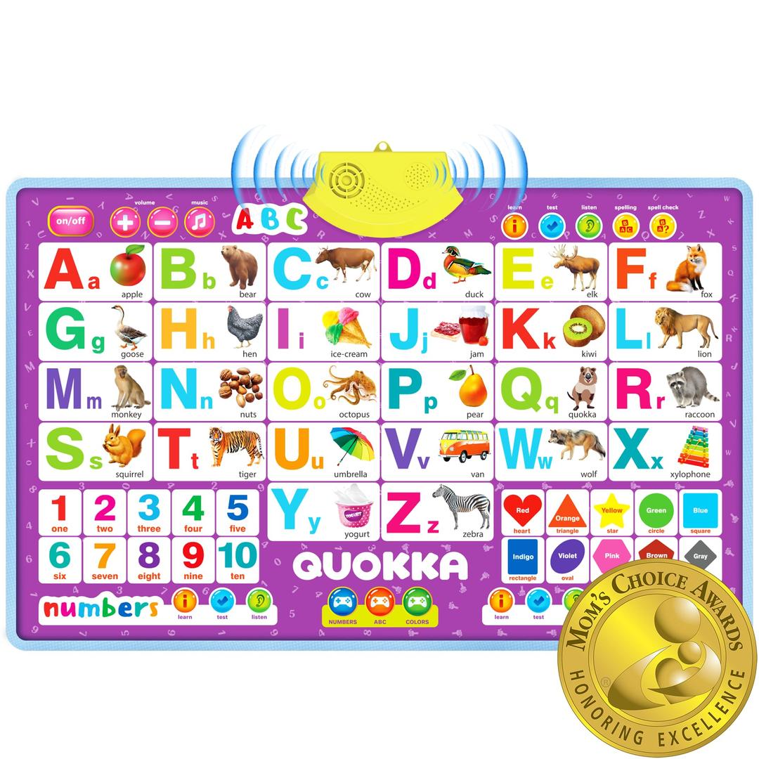 Quokka Alphabet Poster Educational Toy for 3-4 Year Old – ABC Learning Wall Chart for Toddlers – Interactive Speech Therapy Game for Kids 5-6-7 yo – Talking for Kids – Package May Vary