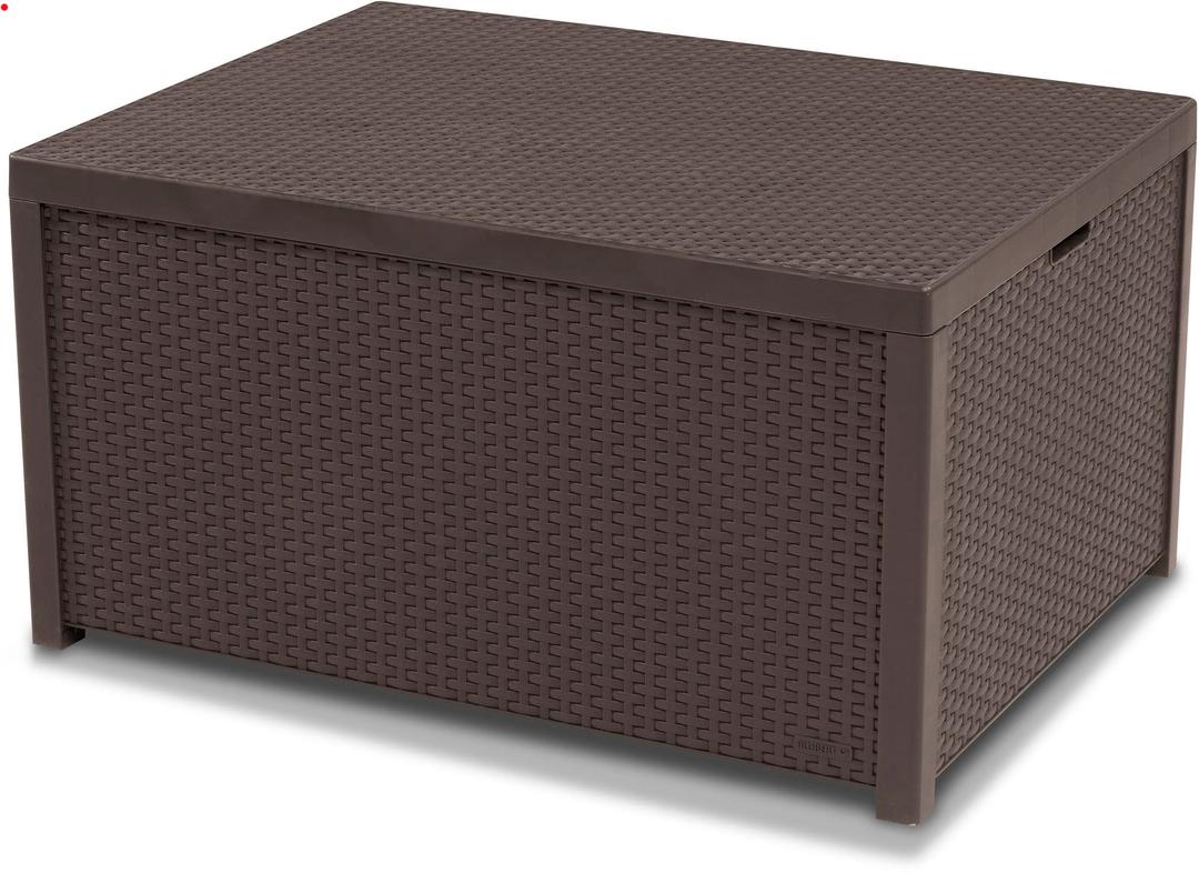 KeterAllibert Arica rattan effect Coffee Table with storage Outdoor Garden Furniture - Brown