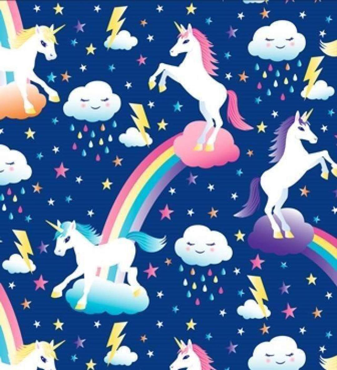 Pico Textiles 1 Yard - Unicorns with Rainbows Allover Fleece Fabric - Sold by The Yard - Print Fleece Fabric - Ideal for Sewing Projects, Scarves, No Sew Fleece Throws and Tie Blankets.