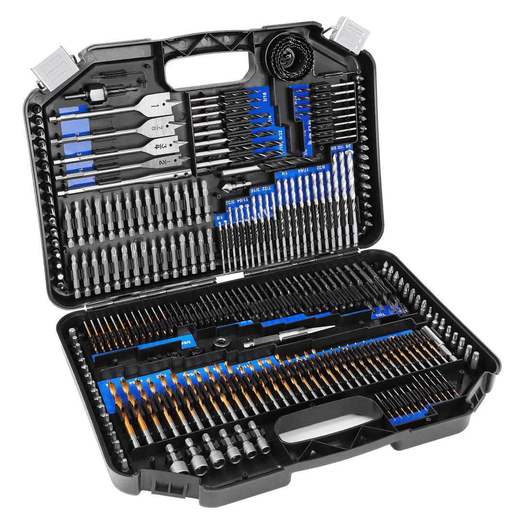 COMOWAREDrill Bit Set, 246 Pcs for Cordless Drill, Drill Driver Bit Set for Wood, Metal, Masonry, Cement and Screwdriver Bits Set Combo Kit