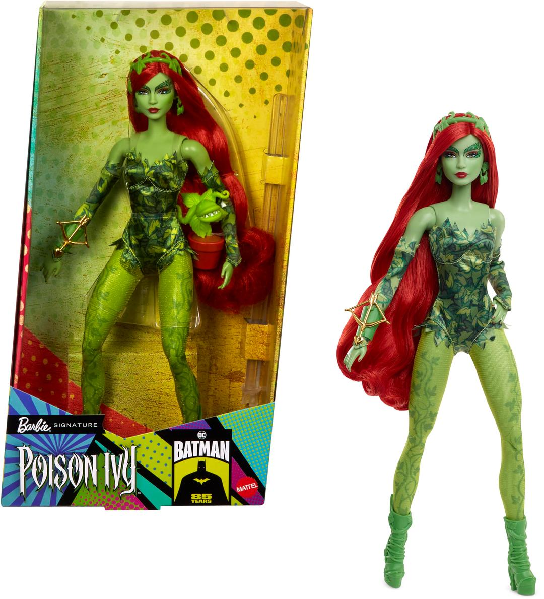 Barbie Signature Poison Ivy Collector Doll with Posable Body, Iconic Outfit, & Accessories, DC Batman 85th Anniversary Collectible