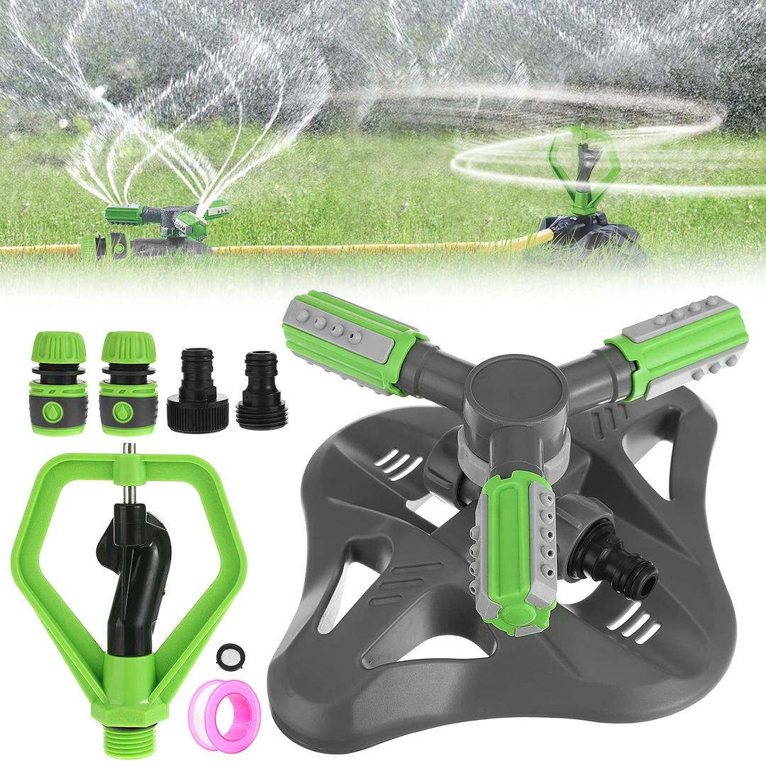 Lawn Sprinkler 360 Degree Rotating Garden Sprinklers for Yard, Sprinkler Heads for Lawn Sprinkler System Covering Large Area with Quick Connection Accessories