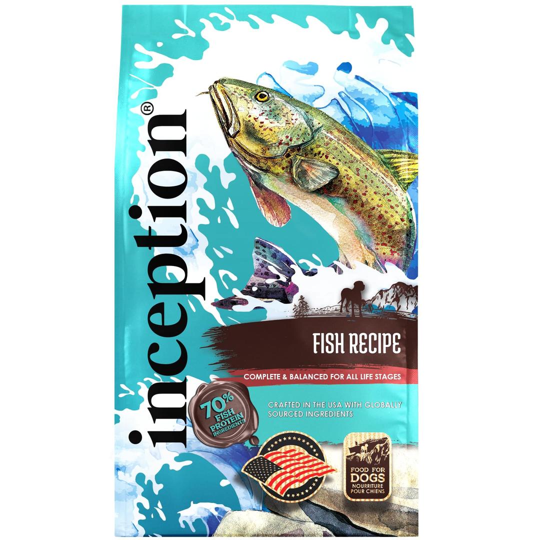 InceptionDry Dog Food Fish Recipe – Complete and Balanced Dog Food – Legume Free Meat First Dry Dog Food – 4 lb. Bag (13278)