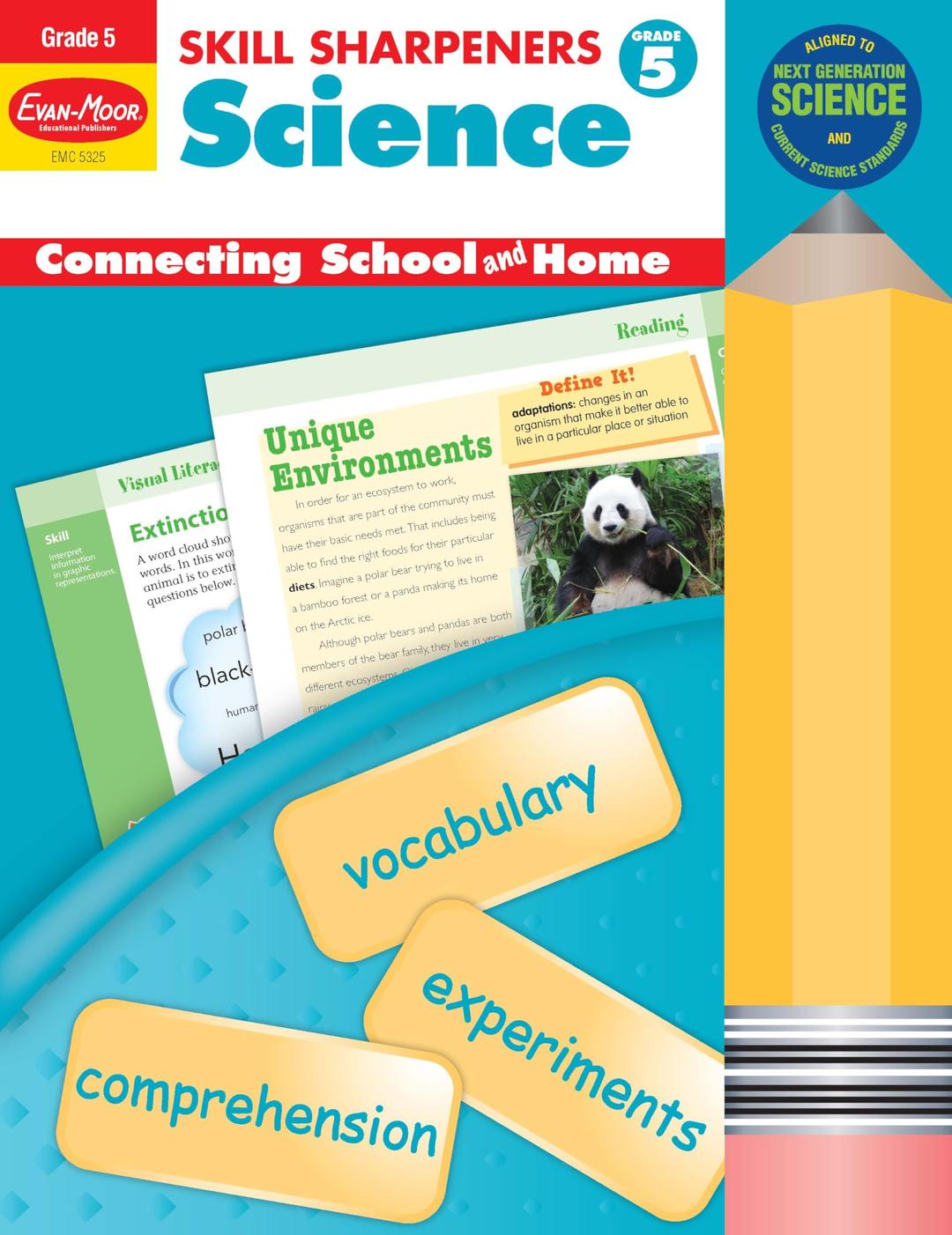 Evan-Moor Skill Sharpeners Science Workbook, Grade 5, Physical, Life, and Earth Science, Activities, Organisms and Ecosystems, Atmosphere, Mixtures and Solutions, Chemical Reactions, Homeschool