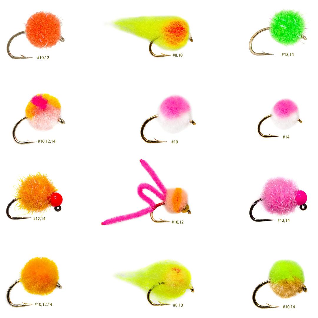 ROKC Premium Fly Fishing Flies Assortment | Dry Flies, Wet Flies, Nymphs, Streamers Flies, Caddis, Hopper | Trout, Bass, Steelhead Fishing Lure Set