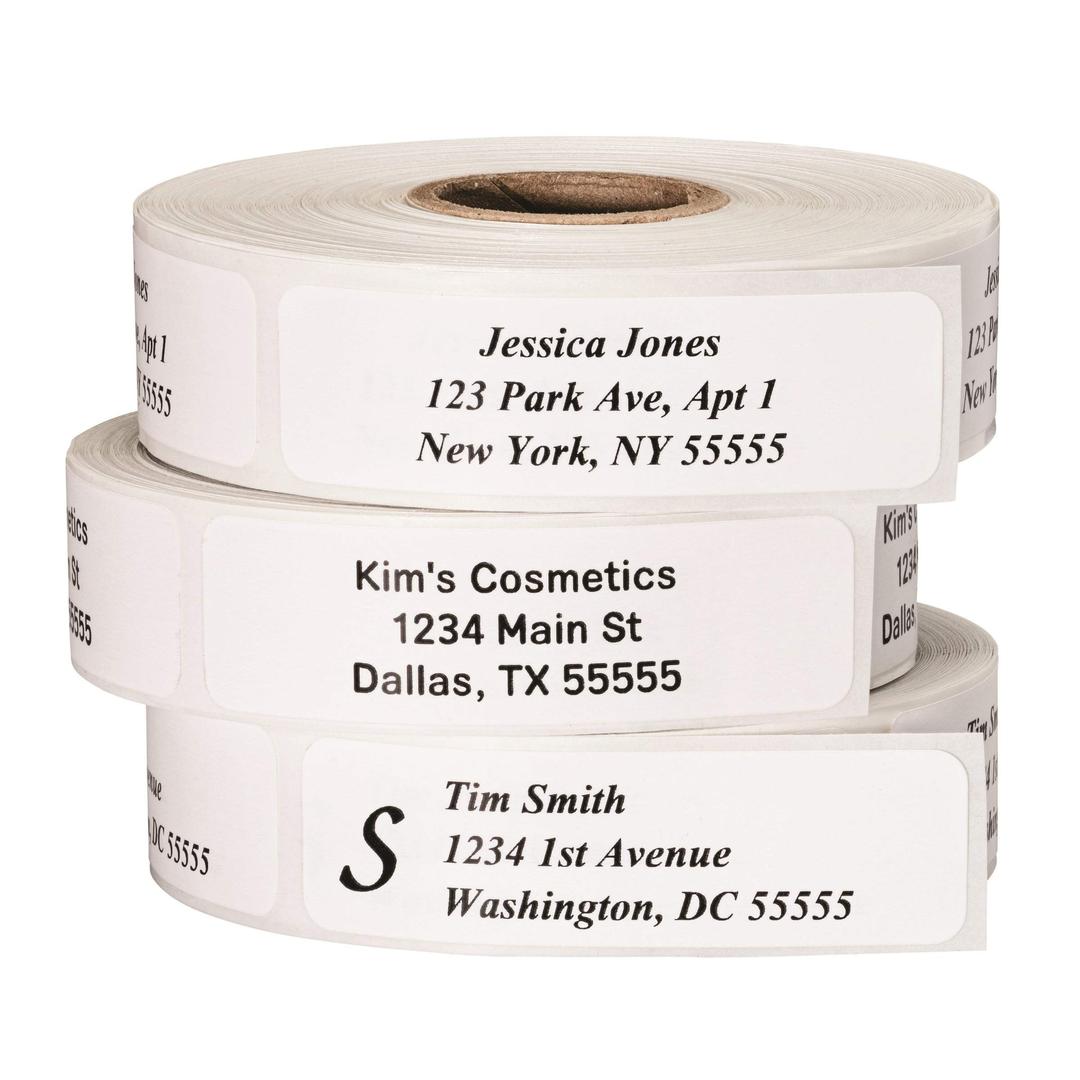 Return Address Labels - Roll of 500 Personalized Labels (White)