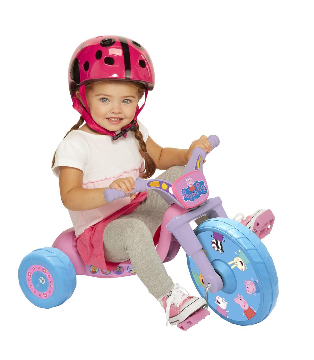 Peppa Pig 10” Fly Wheels Junior Cruiser Ride-On Pedal-Powered Toddler Bike/Trike, Ages 2-4, For Kids 33”-35” Tall and up to 35 Lbs