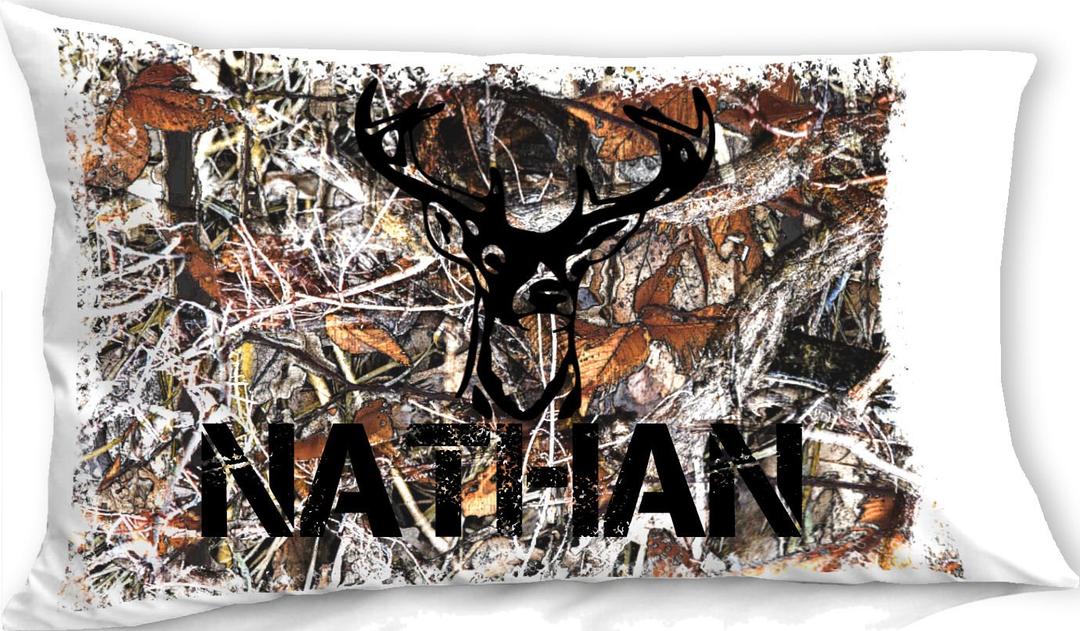 Personalized Camo Pillowcase ( Standard 20 x 30, White ) Kids Camouflage Bedding Custom with Name Pillowcased for Kids Boys Birthday for Child