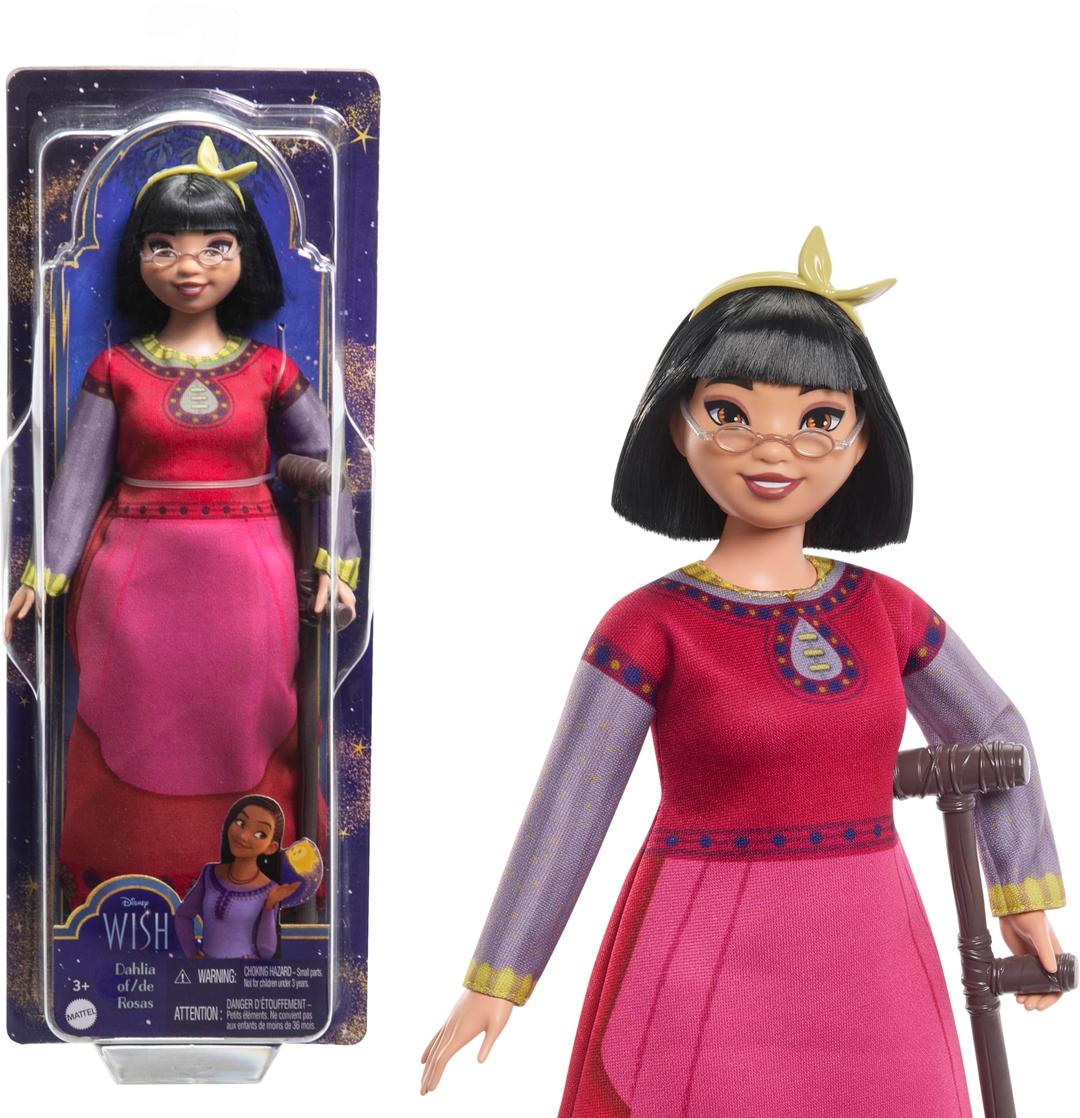 MattelDisney Wish Toys, Dahlia of Rosas Posable Fashion Doll with Removable Clothes & Accessories, Inspired by the Movie