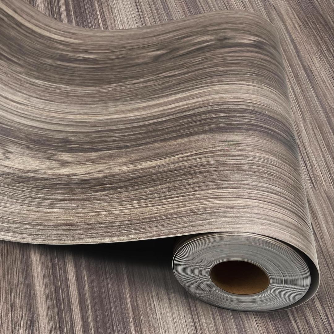 Wood Grain Peel and Stick Floor Tiles – 11.8” Width, Full Roll Length of 394" – Versatile Design for Any Space, Self Adhesive Vinyl Flooring, Waterproof and Non-Slip Features