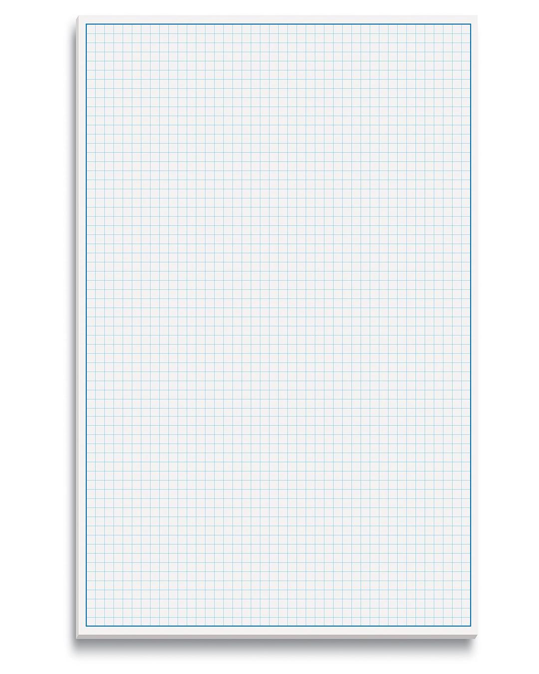 Better Office Products Graph Paper Pad, 17" x 11", 25 Sheets, Blue Line Border, Blueprint Paper, Double Sided, White, 4x4 Blue Quad Rule, Easy Tear Sheets, Grid Paper, Graph Paper