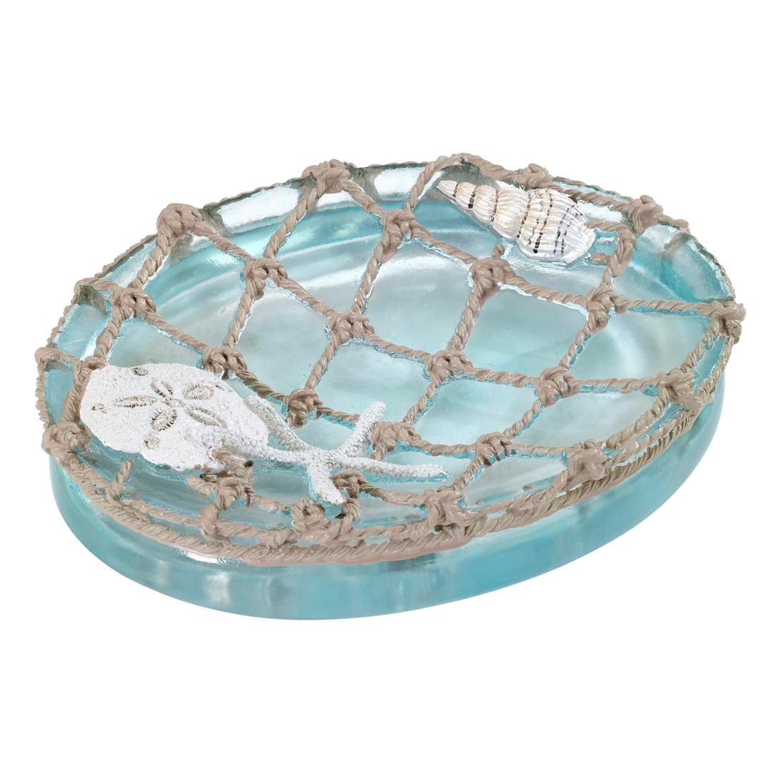 Avanti Linens - Soap Dish, Resin Countertop Soap Holder, Beach Inspired Bathroom Accessories (Seaglass Collection)