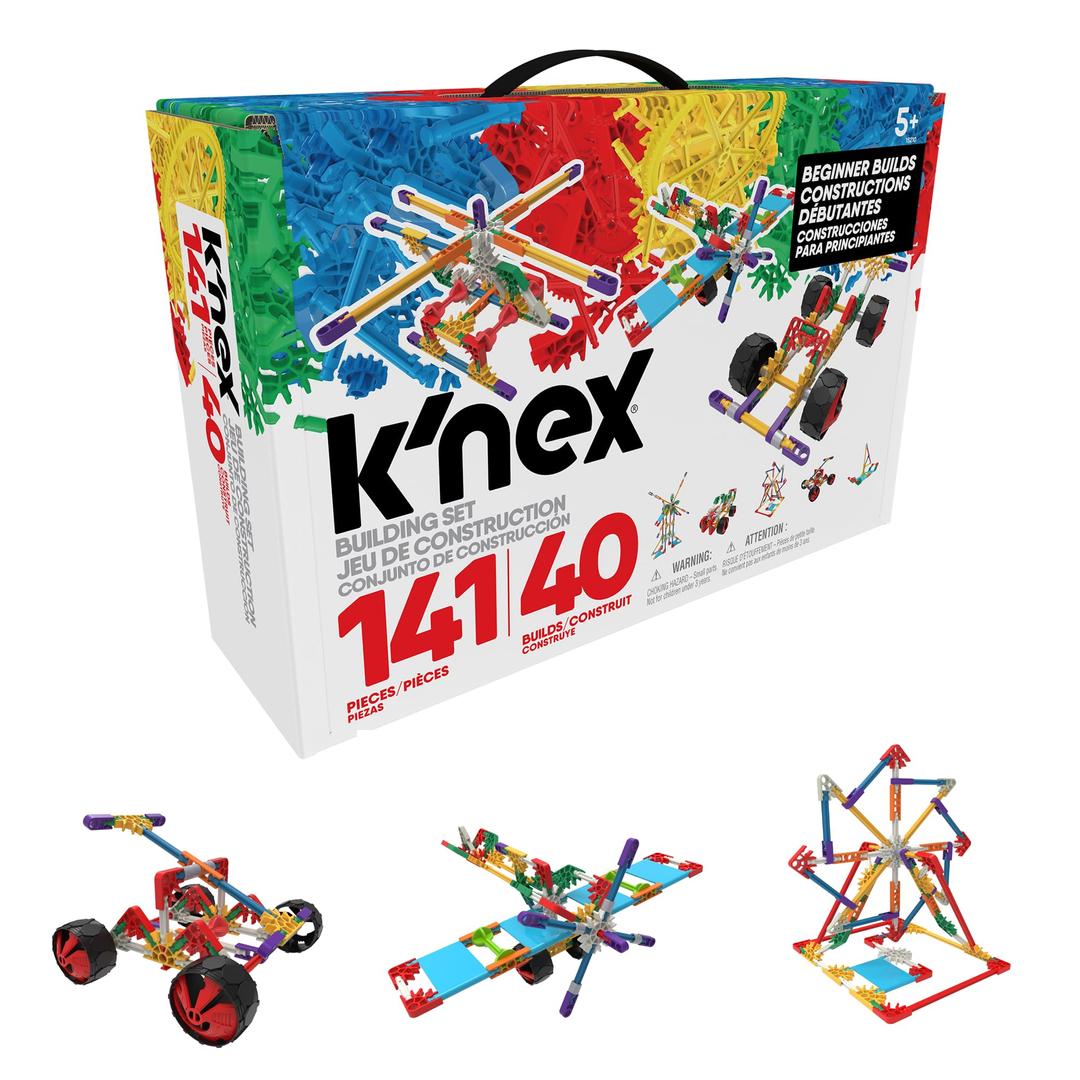 K'nex Beginner 40 Model Building Set - 141 Parts - Ages 5 & Up - Creative Building Toy, Multi, 141 K'NEX Parts and Pieces,Includes Instruction Booklet