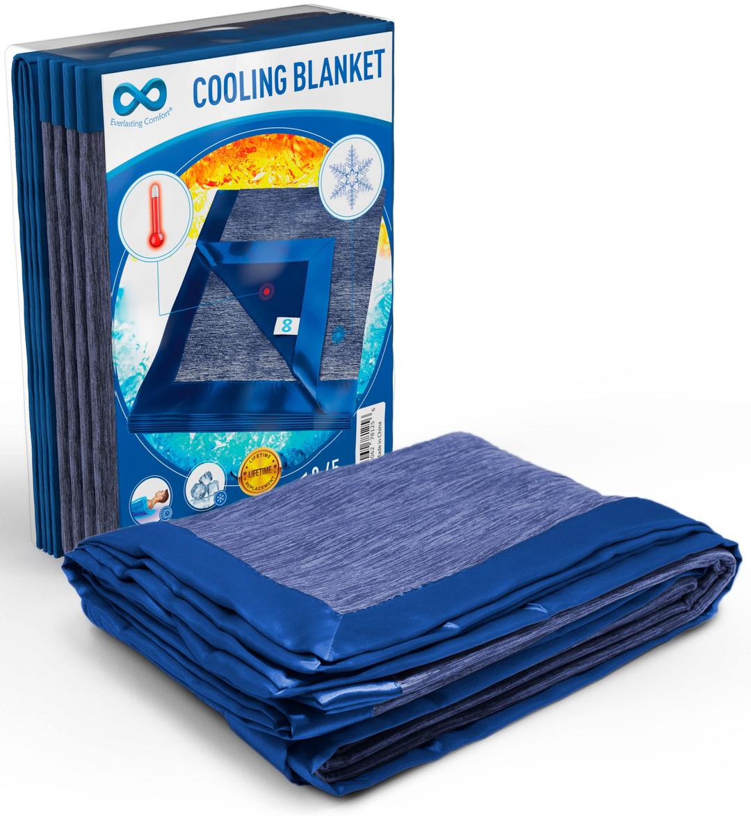 Everlasting Comfort Cooling Blanket for Hot Sleepers - Dual-Sided Summer Blanket - Lightweight Summer Blanket for Sleeping & Night Sweats (60"x80")