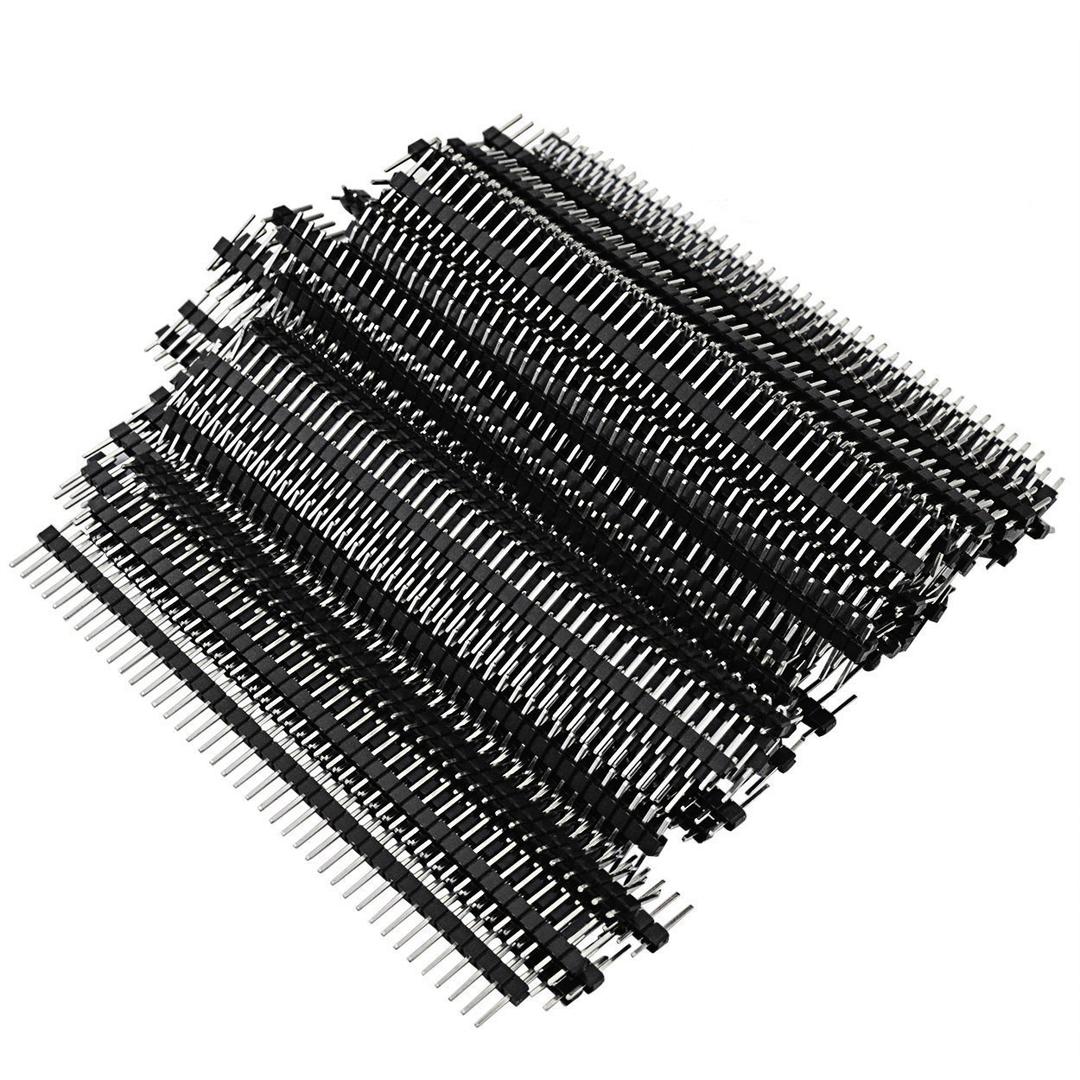 100pcs Male Header Pins, Lystaii Straight Single Row 40 Pin 0.1 Inch (2.54mm) Male Pin Header Connector PCB Board Pin Connector Electronic Component Raw Materials