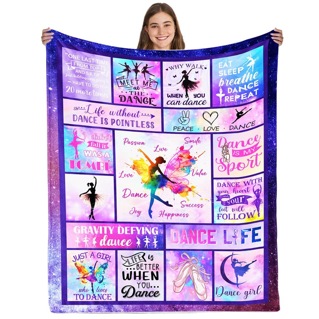 Dance Gifts Dance Recital Gifts for Girls, Dancer Gifts for Girls Teens, Gifts for Dancers, Dance Blanket, Ballet Blanket Gymnastics Blanket on Christmas Birthday Thanksgivings 40x50 in