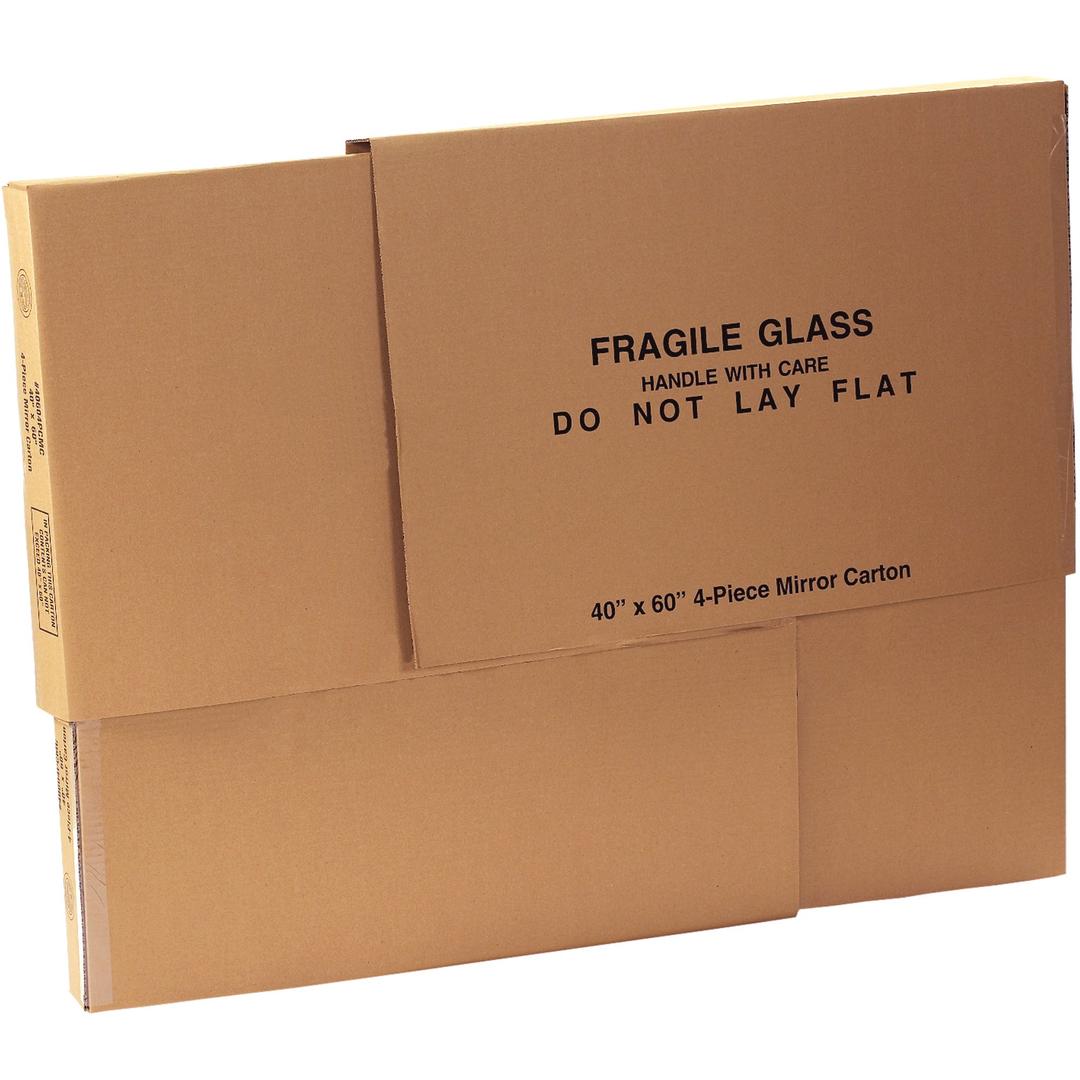 BOX USALarge Mirror Box 40"L x 3.5"W x 60"H (1-Pack), Cardboard Boxes Perfect for Moving, Storing, Packing & Shipping, Ideal for TV's, Picture Frames, Mirrors & Art