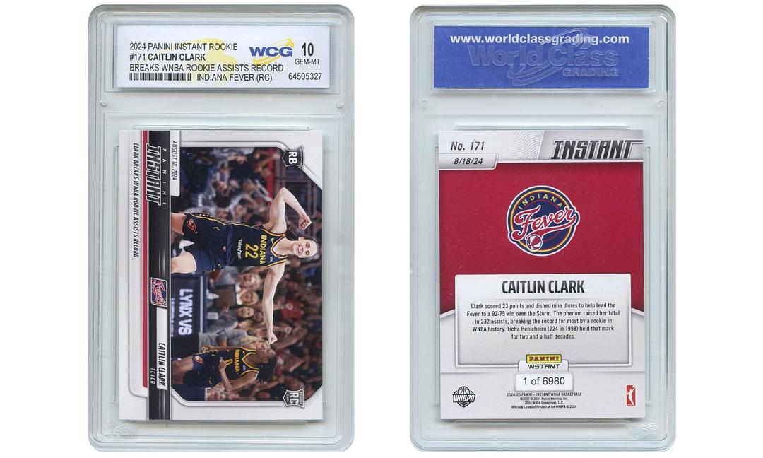 2024 Panini Caitlin Clark Rookie Card WNBA Rookie Assists Record #171 RC - Certified GEM Mint 10