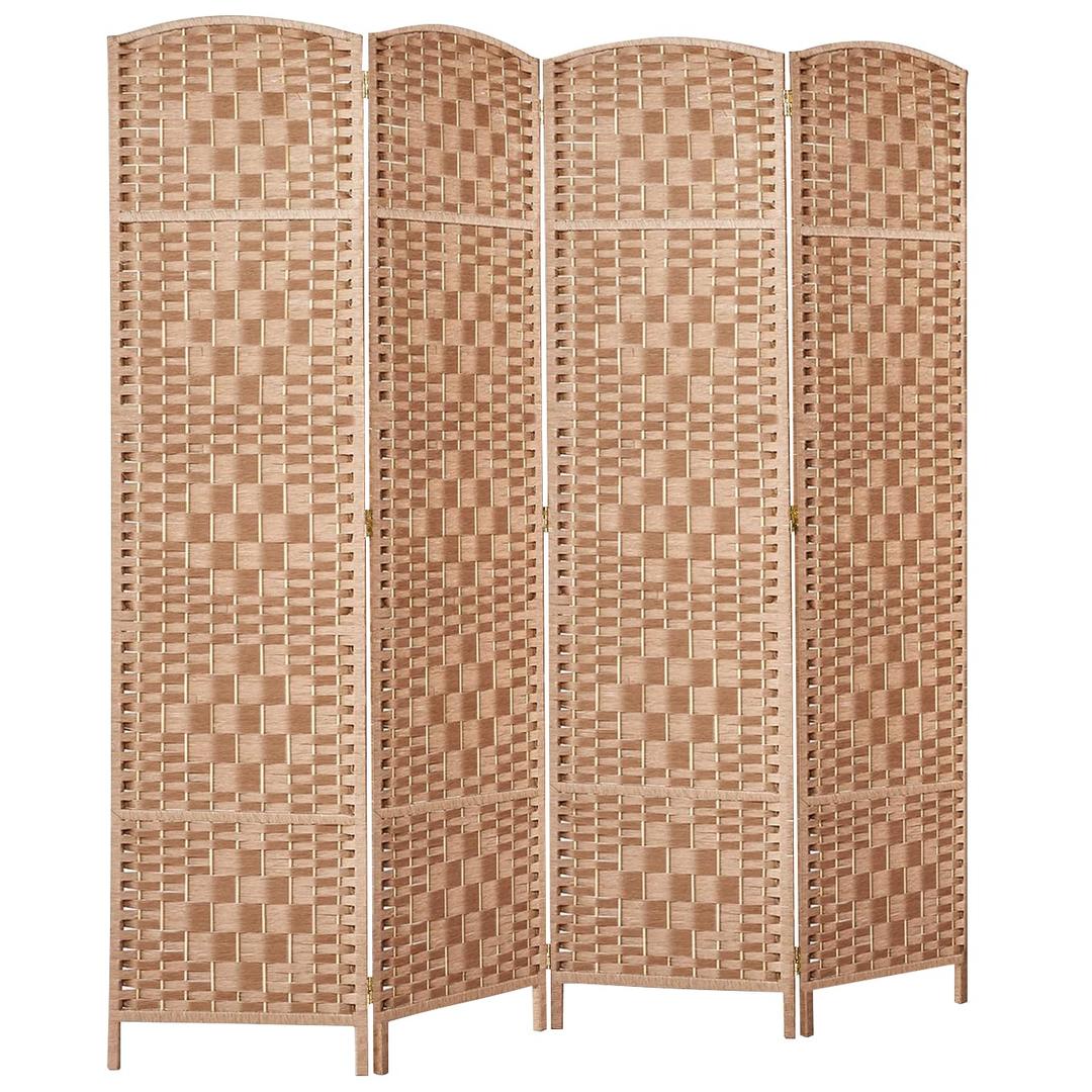 Rose Home Fashion Room Divider Privacy Screen 15.7" Room Dividers and Folding Privacy Screens 4 Panel Natural Room Divider Wall 6FT Tall Partition Room Divider Separator