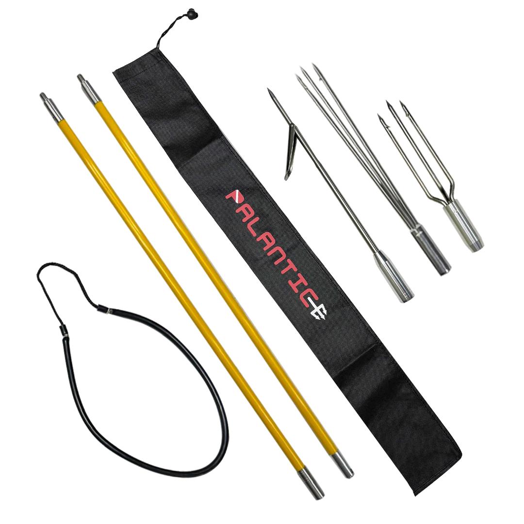 Scuba ChoiceSpearfishing 5' Fiber Glass Travel 2piece Hawaiian Sling Pole Spear 3 Tips Set, Yellow