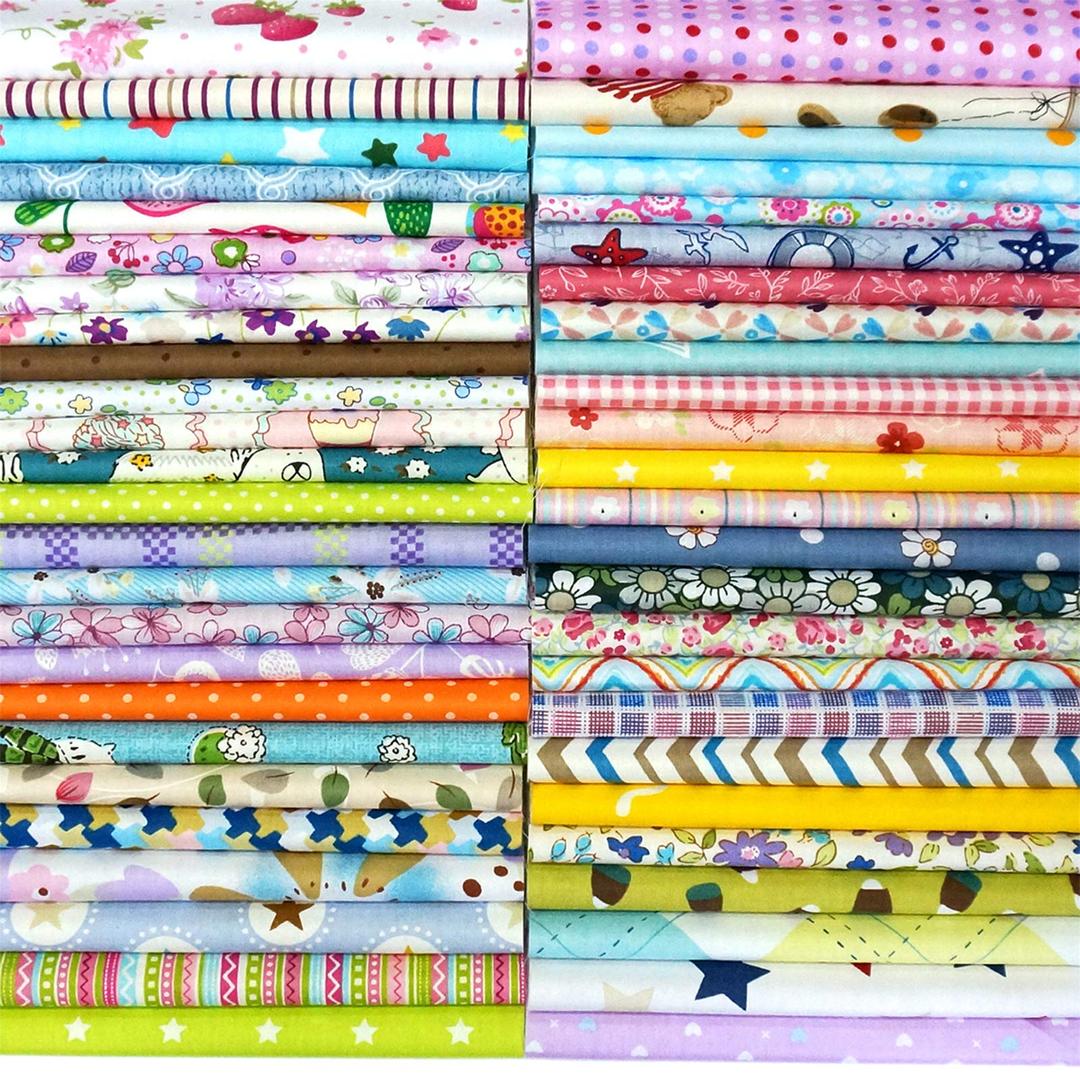 100% Cotton Fabric Bundles 50pcs 8" x 8" Quilting Fabric Craft Supplies Quilting Supplies Fabric Squares Floral Precut Fabric for Quilting Sewing DIY Quilt Beginners Patchwork