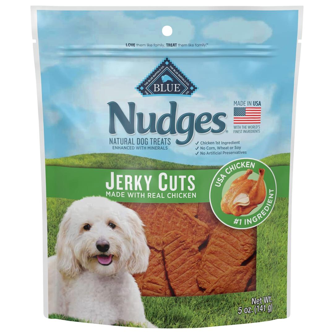 Blue BuffaloNudges Jerky Cuts Natural Dog Treats, Chicken, 5oz Bag