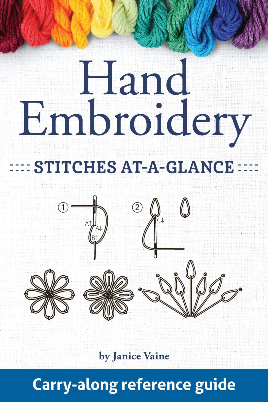 Hand Embroidery Stitches At-A-Glance: Carry-Along Reference Guide (Landauer) Pocket-Size Step-by-Step Illustrated How-To for 30 Favorite Stitches, plus Tips & Techniques and Needle & Thread Charts