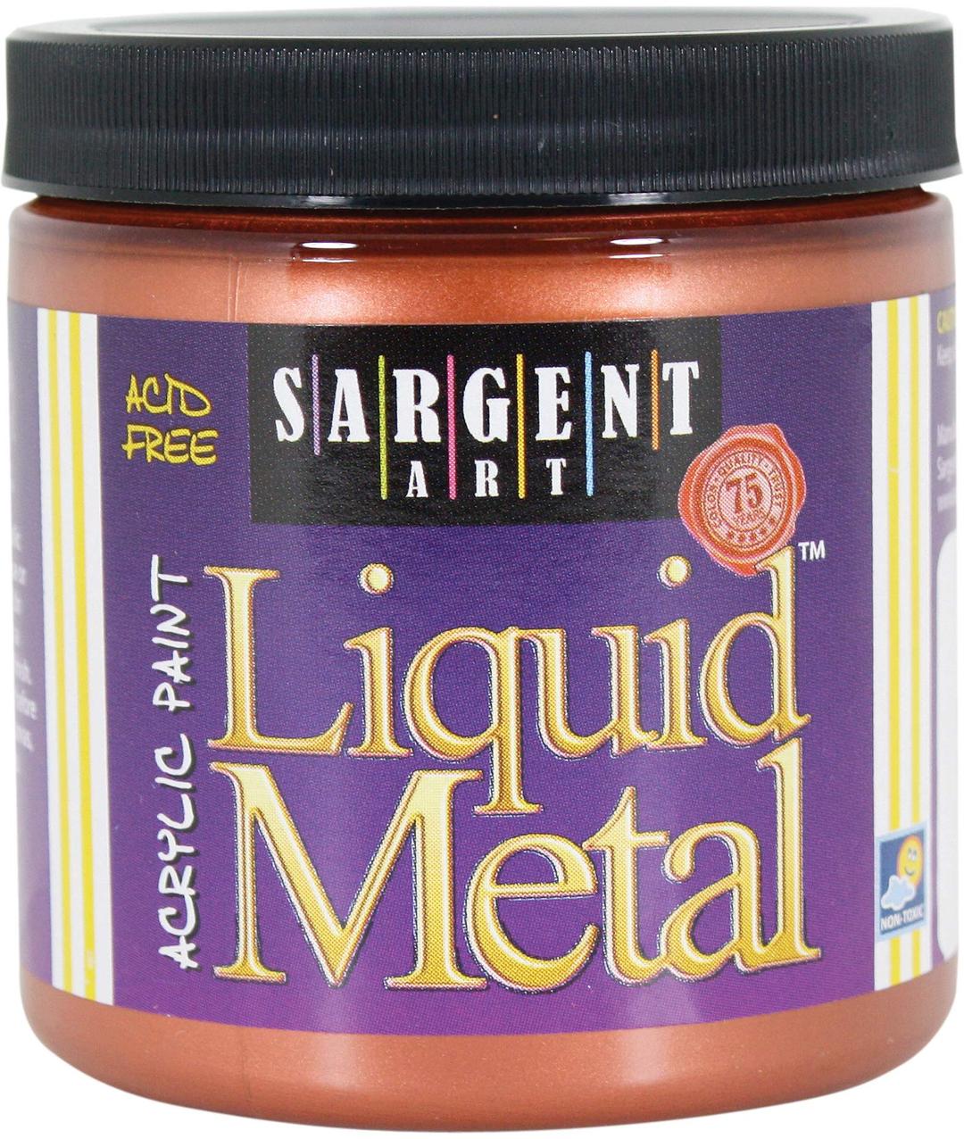 Sargent Art 8 Ounce Liquid Metal Acrylic Paint, Copper Color, Brilliant Matte Finish, Fast Dry Formula, Non-Toxic for Kids, Beginners & Students, Art Supplies for Craft Surfaces, Pouring and Canvases