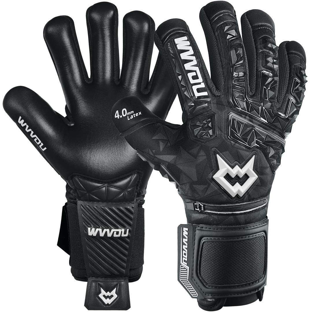 Soccer Goalie Gloves for Adults and Youth, High Performance Goalkeeper Gloves with 5 Detachable Finger Saves, Breathable Soccer Gloves with 4mm Sticky Latex Palm