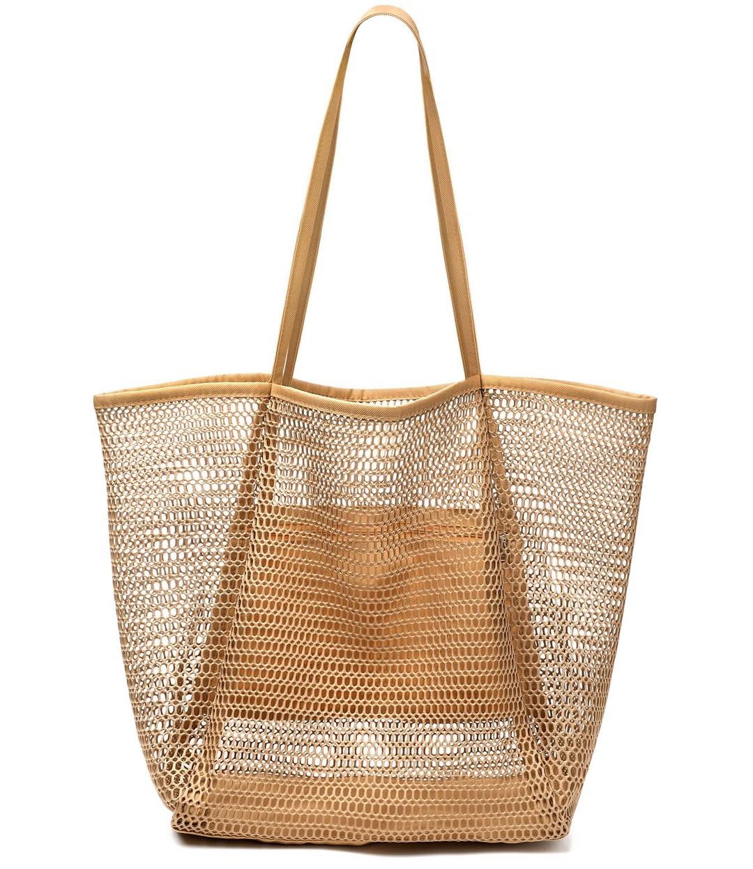 hatisan Beach Bag Mesh Tote Bag, Upgraded Beach Bags for Women Mesh Bag Hobo Bag Beach Accessories