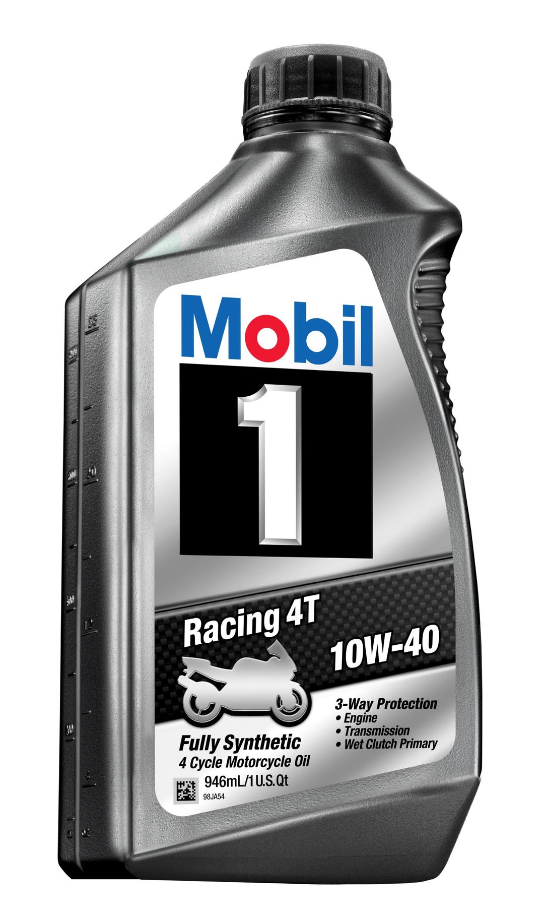 Mobil 1 98JA11 10W-40 Racing 4T Motorcycle Oil for Sport Bikes - 1 Quart (Pack of 6)