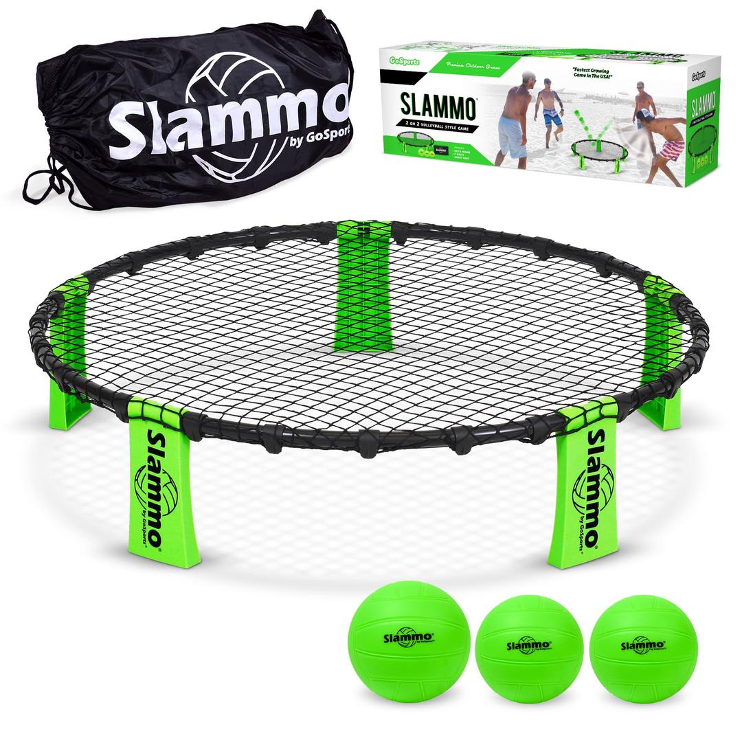 GoSportsSlammo Game Set (Includes 3 Balls, Carrying Case and Rules) - Outdoor Lawn, Beach & Tailgating Roundnet Game for Kids, Teens & Adults