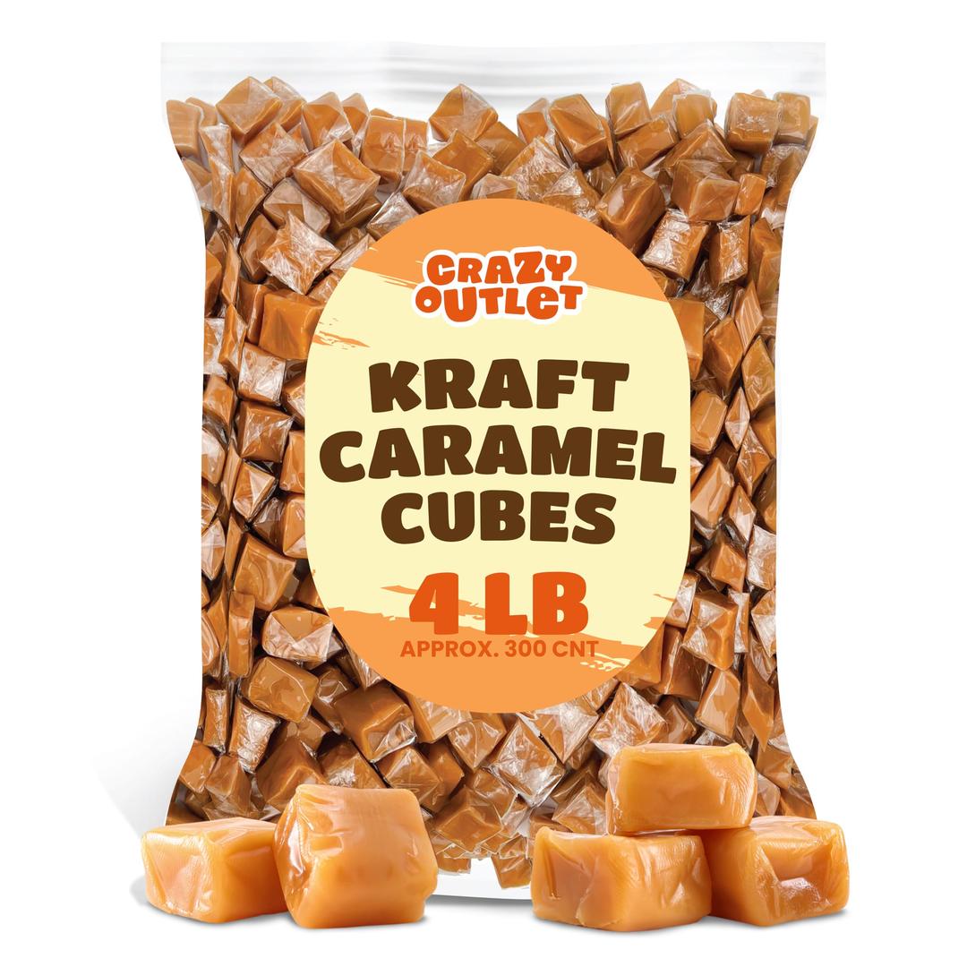 Kraft Caramel Cubes, Classic Chewy Squares, Bulk Pack 4 Pounds