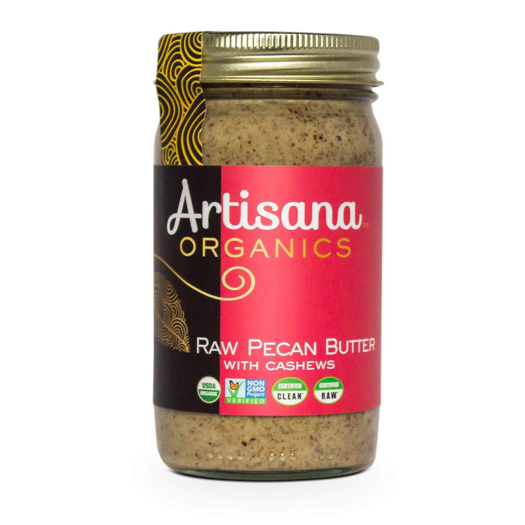 Artisana Organics Raw Pecan Butter with Cashews - No Sugar Added, Just Two Ingredients - Vegan, Paleo, and Keto Friendly, Non-GMO, 14oz Jar