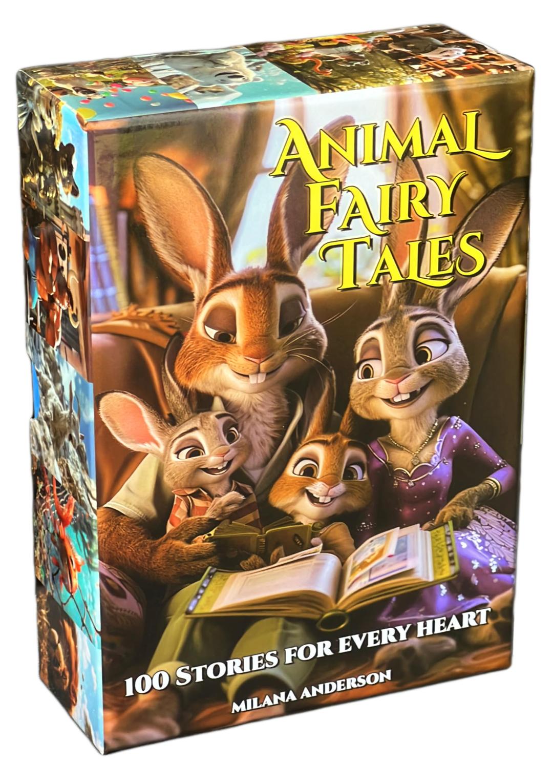 100 Animal Fairy Tales on The Cards, Bedtime Short Stories for Kids, Animal Stories with 3D Images, Fairy Tales Collection for Children (Storybook).