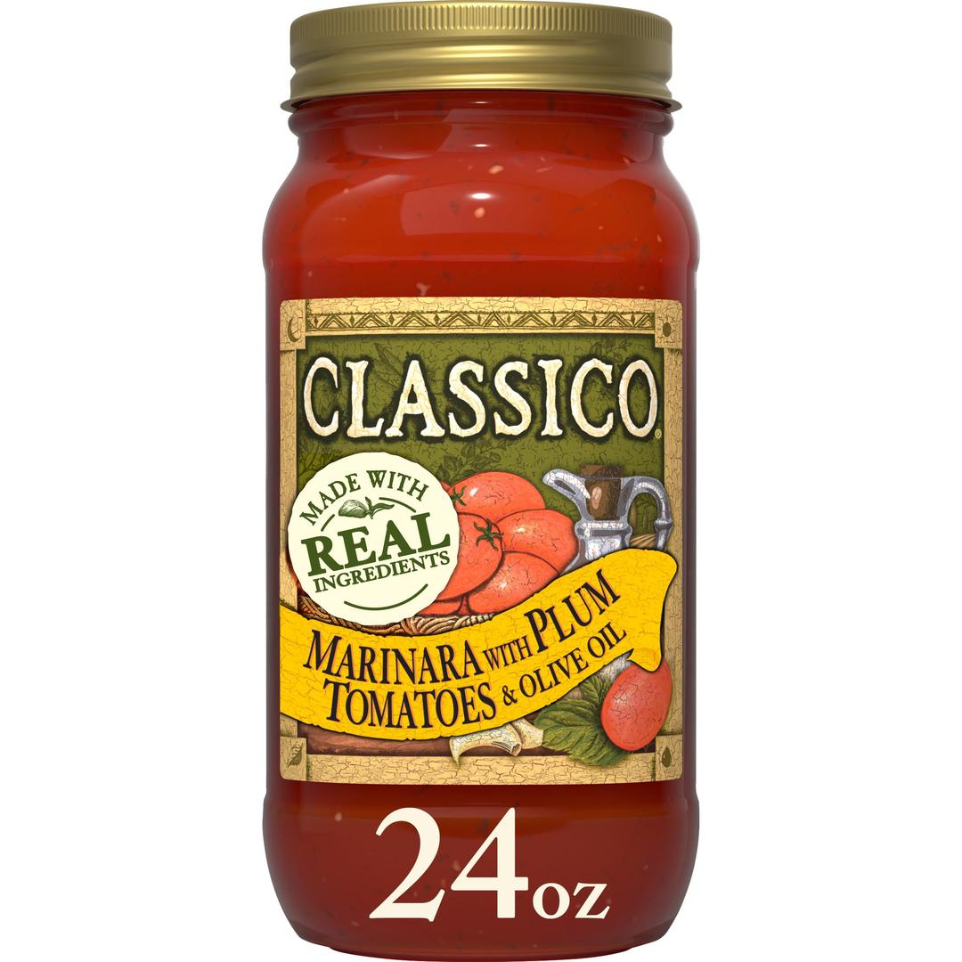 Classico Marinara with Plum Tomatoes & Olive Oil Pasta Sauce (24 oz Jar)