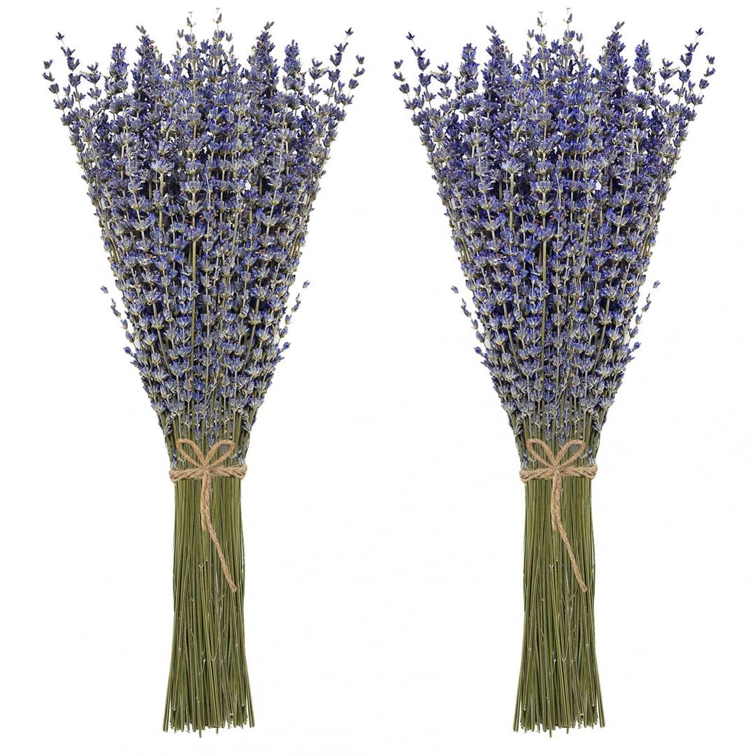 Timoo Dried Lavender Bundles 100 Natural Dried Lavender Flowers for Home Decoration, Photo Props, Home Fragrance, 2 Bundles Pack