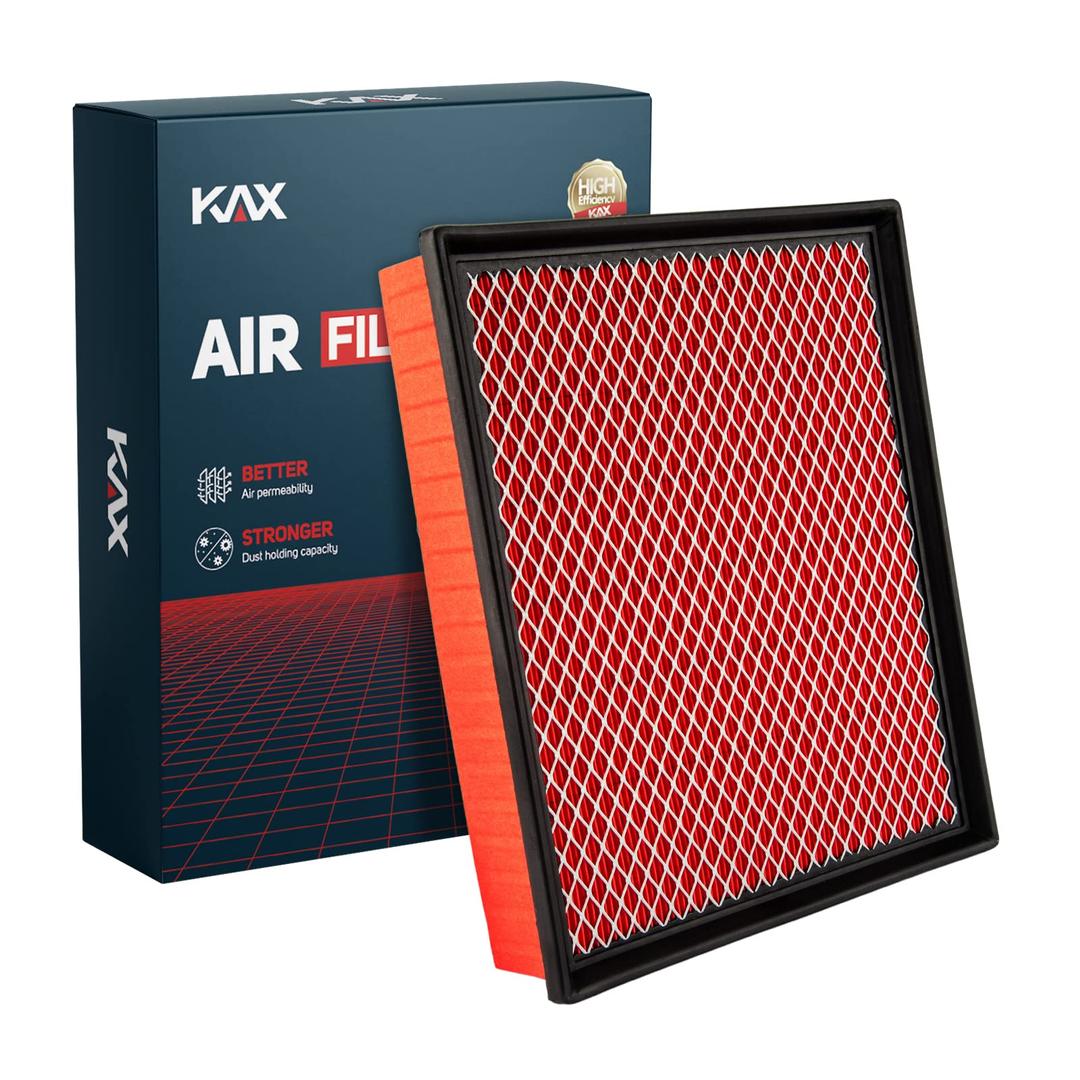 KAX Premium Engine Air Filter, GAF027 (CA8755A) Replacement for Silverado, Suburban, Sierra, Yukon, Avalanche 1500/2500/3500, Tahoe, Escalade (V6/V8), 200% Longer Life